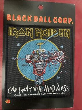 Iron Maiden 'Can I Play with Madness' Embroidered Patch - Black/Blue/Yellow/Red